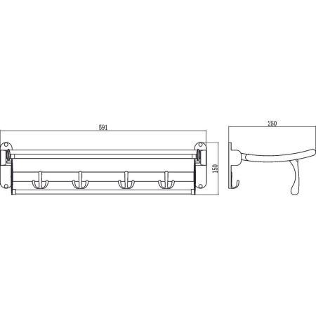 Полка для полотенец Savol S-009099 откидная 60 см