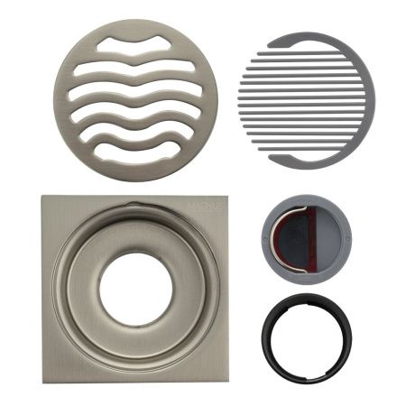 Трап MAGNUS 1162 матовый хром 100х100 выход 50 мм с сухим затвором из нержавеющей стали