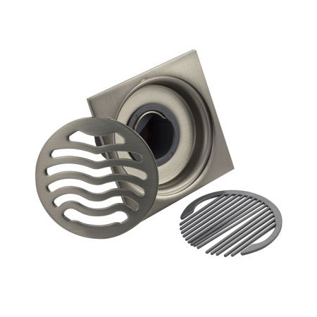 Трап MAGNUS 1162 матовый хром 100х100 выход 50 мм с сухим затвором из нержавеющей стали