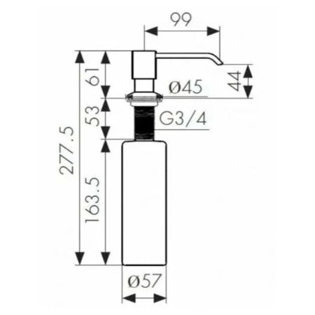 Дозатор для кухонной мойки врезной LEDEME L405-2 хром 240 мл механический