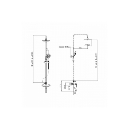 Душевая система PLStart PL2401-7 Черная ABS пластик