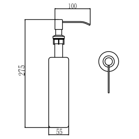 Дозатор для кухонной мойки врезной Savol S-ZY001L сатин из пластика/металла, 380 мл механический