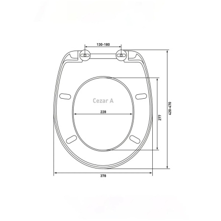 Сиденье для унитаза BERGES дюропласт Cezar A крепление металлические 011001