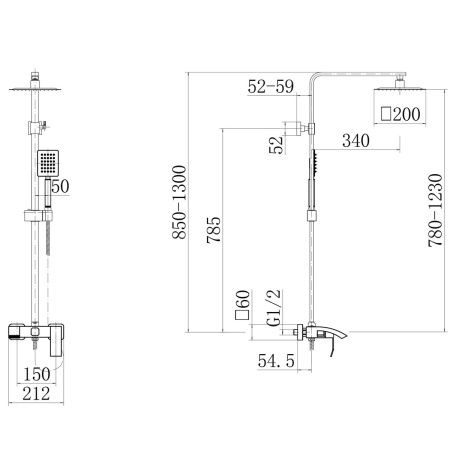 Душевая система FASHUN A52418-8 Белая со смесителем с тропическим душем из нержавеющей стали (4)