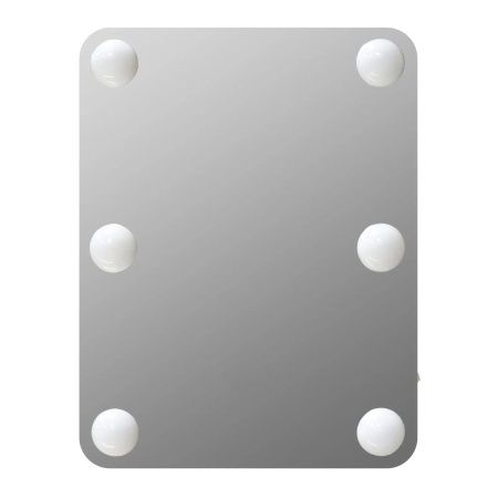 Зеркало Гримерное ЗГП55 335х434 настольное и настенным креплением 6 LED ламп