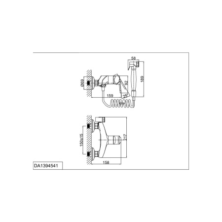 Смеситель для биде DK Rhein Marx DA1394541 хром, с гигиенической лейкой