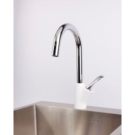Смеситель для кухни DK Venice Baciano DA1032456 белый-хром, высокий