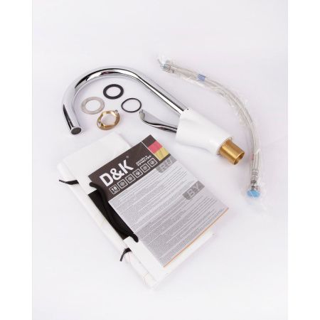 Смеситель для кухни DK Venice Baciano DA1032456 белый-хром, высокий