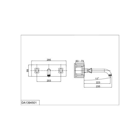 Смеситель для раковины DK Hessen Grimm DA1384401 хром, встраиваемый