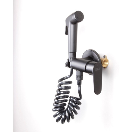 Смеситель для биде DK Rhein Marx DA1394585 черный матовый, с гигиенической лейкой, встраиваемый