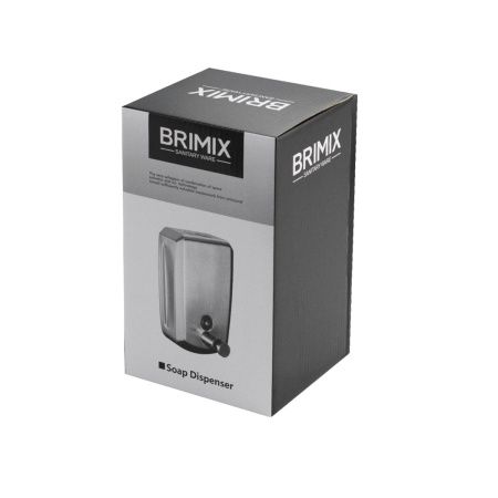 Дозатор для жидкого мыла BRIMIX 644 настенный металический с глазком из нержавеющей стали 800 мл