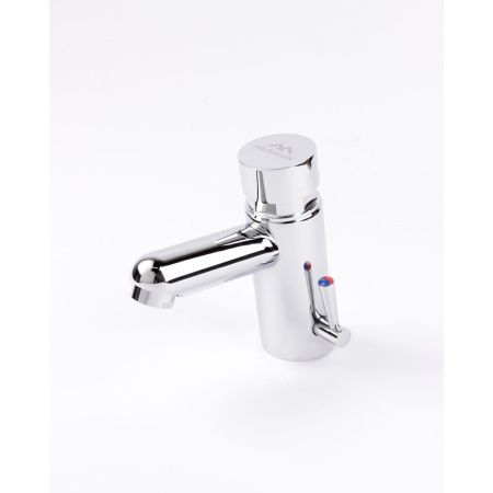 Смеситель для раковины FASHUN A527 нажимной, порционный с ручкой регулировки температуры воды