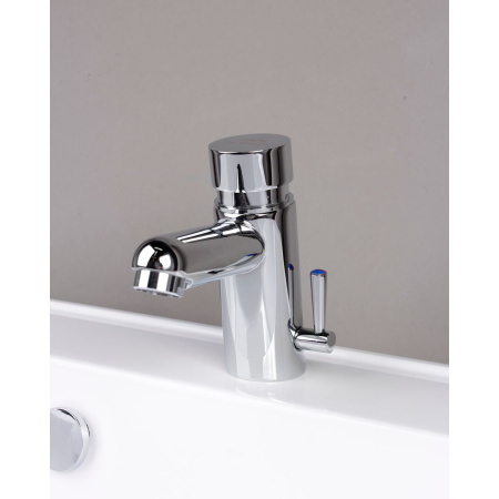 Смеситель для раковины FASHUN A527 нажимной, порционный с ручкой регулировки температуры воды