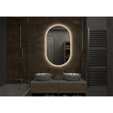 Зеркало Fleur LED 600х1000 ЗЛП326 с бесконтактным сенсором, теплая подсветка