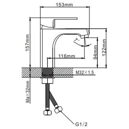 Смеситель для раковины Эверест B10-0277 Белый
