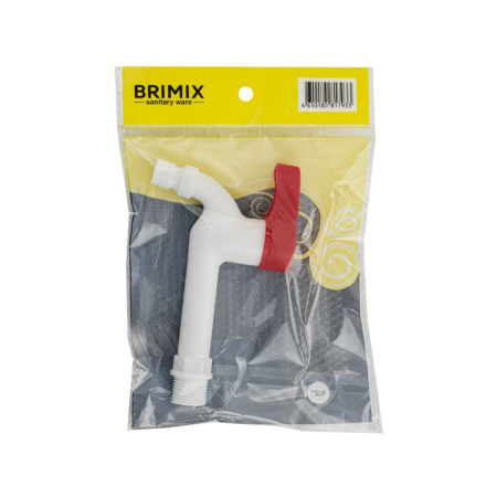 Кран водоразборный BRIMIX 670 1/2 н от стены 12 см, металлокерамика, белый