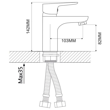 Смеситель для раковины Ammore A1003-C белый
