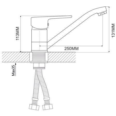 Смеситель для кухни Ammore A5402 хром