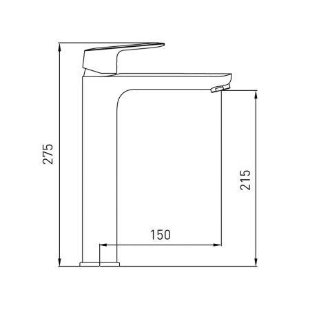Смеситель для раковины GROSS AQUA 6230520C Flat высокий (10)