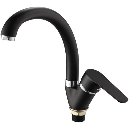 Смеситель для кухни Ammore A5003-A с высоким поворотным изливом (чёрный)