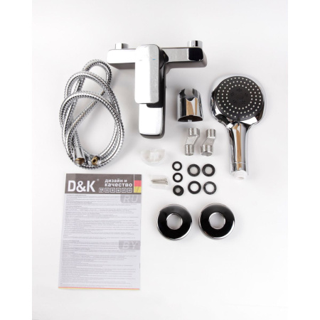 Смеситель для ванны DK Berlin Technische DA1433215 короткий излив черный-хром