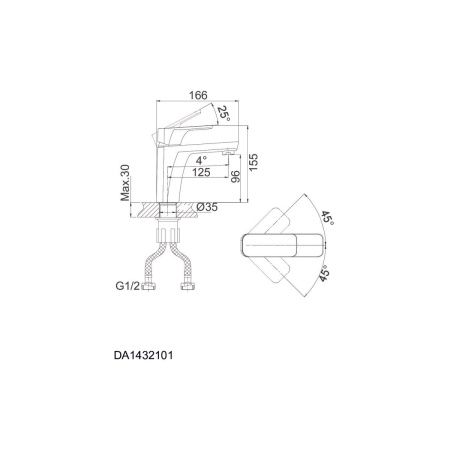 Смеситель для раковины DK Berlin Technische DA1432115 черный-хром