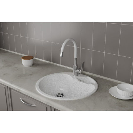 Смеситель для кухни RUSH Siple SI7335-60White с гибким изливом Белый