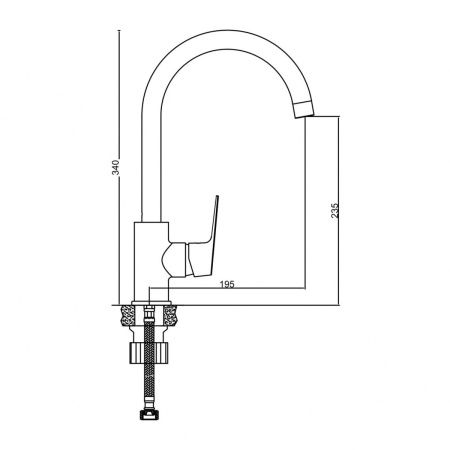 Смеситель для кухни GROSS AQUA Dyno 3242285C-B02 с высоким изливом