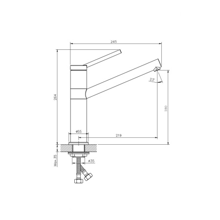 Смеситель для кухни RUSH MS9035-34 с поворотным изливом