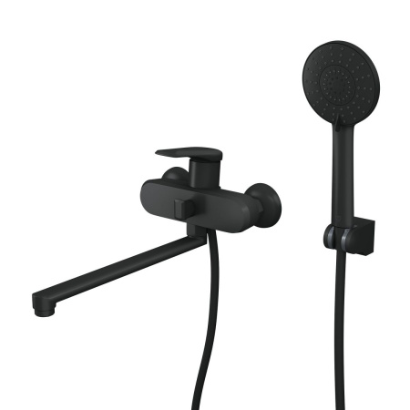 Смеситель для ванны RUSH Nevis NE1735-51black с длинным изливом Черный