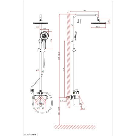 Душевая система DK Bayern.Furth DA1524705B18 с гигиеническим душем черный