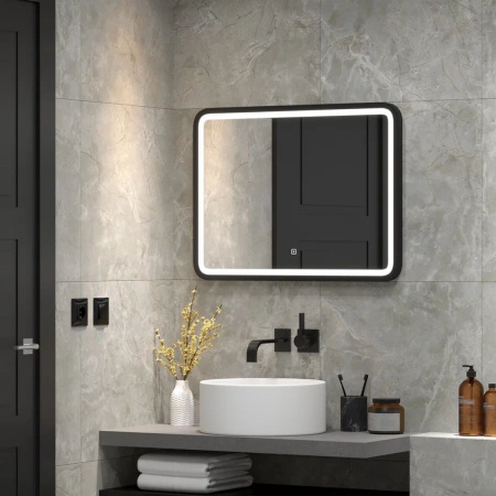 Зеркало Enjoy Black Led 800х600 с сенсором ЗЛП1327