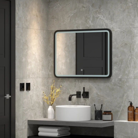 Зеркало Enjoy Black Led 800х600 с сенсором ЗЛП1327