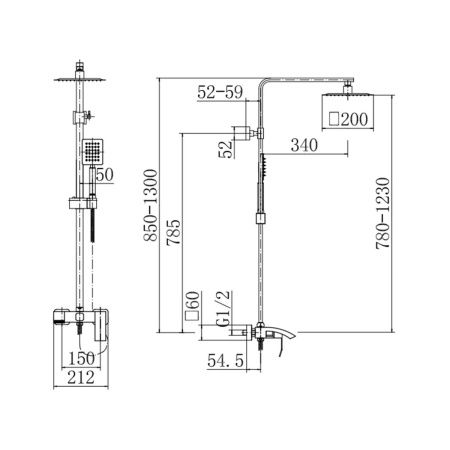 Душевая система FASHUN A52418-21 бронза из нержавеющей стали