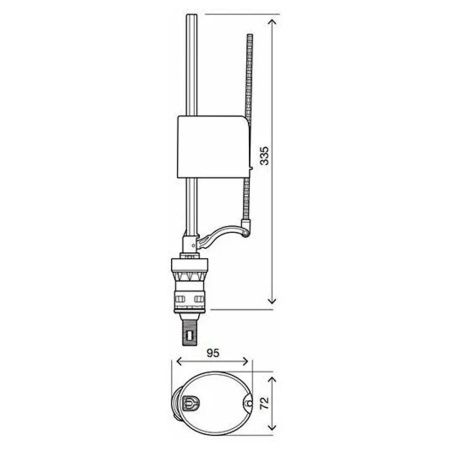 Клапан наполнительный  OLI UNI BOTTOM, нижняя подводка, 1/2, пластик Rus 171011