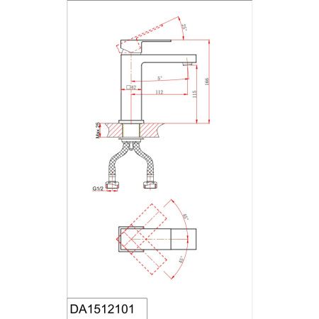 Смеситель для раковины D&K Bayern.Liszt  DA1512101 хром
