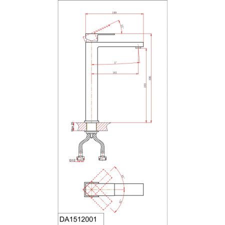 Смеситель для раковины D&K Bayern.Liszt DA1512001 высокий хром
