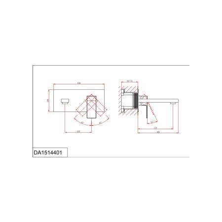 Смеситель для раковины D&K Bayern.Liszt DA1514401 встраиваемый настенный хром