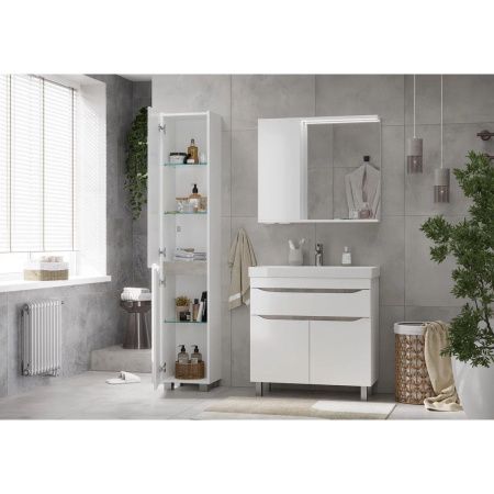 Тумба для ванны напольная Lake 80 tnLAKE80.2D.1Y-01 2 двери, 1 ящик с раковиной Lake 80