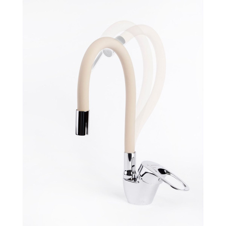 Смеситель Fmark для кухонной мойки с гибким БЕЖЕВЫЙ изливом FM4104-12