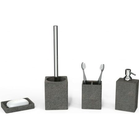 Мыльница настольная STONE, BLACK FOR-STN36BL полирезин