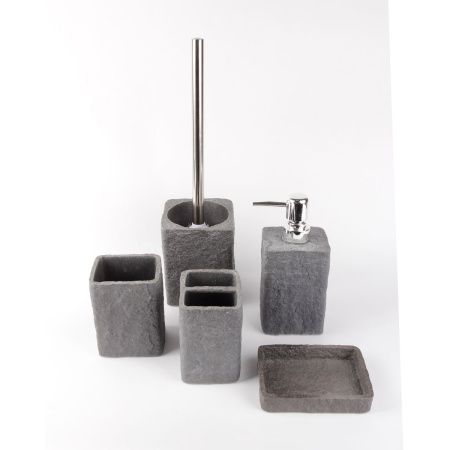 Мыльница настольная STONE, BLACK FOR-STN36BL полирезин