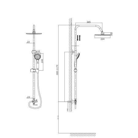 Душевая стойка RUSH Bella BL4535-113 хром