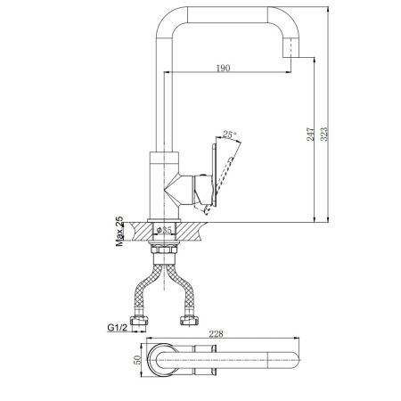 Смеситель для кухни RUSH Bruny BR4335-22 хром