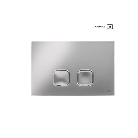 Кнопка механическая двойная PLAIN, пластик, хром глянцевый, OLI 070827