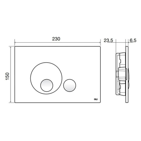 Кнопка механическая двойная Globe пластик, черный Soft touch OLI 152952 (120PLUS/74/EXPERT/QUADRO)