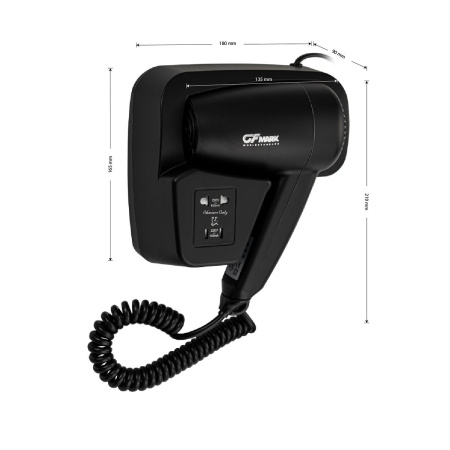 Фен для волос GFmark 6813 в ванную комнату 1200W с розеткой черный