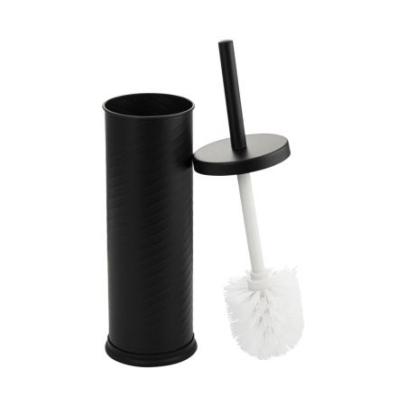 Ёрш для унитаза Санакс 7022 напольный, из нержавеющей стали, черный