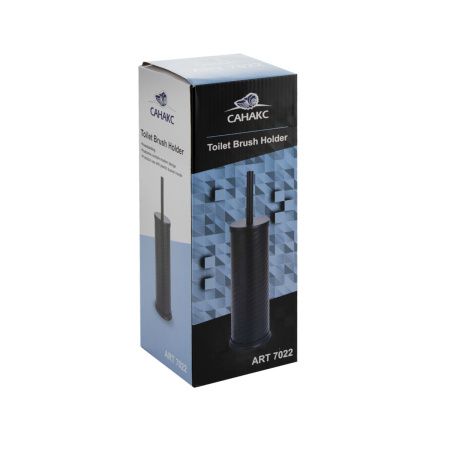 Ёрш для унитаза Санакс 7022 напольный, из нержавеющей стали, черный