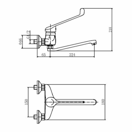 Смеситель для раковины настенный FASHUN A4654 локтевой